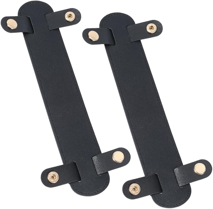 2Pcs Leather Shoulder Strap Pad PU Leather Bag Strap Cushion Pads Replacement Pressure Relief Detachable Handle Wrap Covers for Tote Bags Handbag Purse Luggage Camera Black 9x3.9 Inch