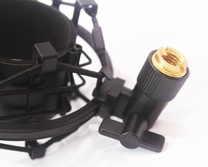 Black Universal Microphone Shock Mount for Large Diameter Diameter 48-51mm Condenser Microphone Metal Construction