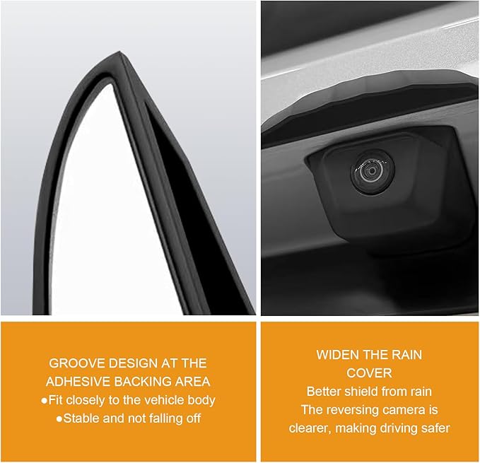 Car Rear View Backup Camera Cover, Backup Camera Rain Shield Protection Sticker, Wider Design Rear Cameras Rain Cover for Blocking Rainwater, Universal Car Modification Accessories (Black)
