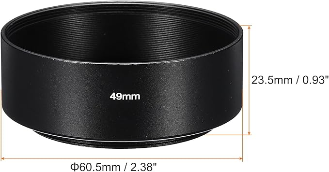 PATIKIL 49mm Lens Hood, Standard Focus Frosted Surface Anti-Reflective Inside Hood for Camera Lens, Black for Nikon, for Fujifilm, for Pentax, for Leica