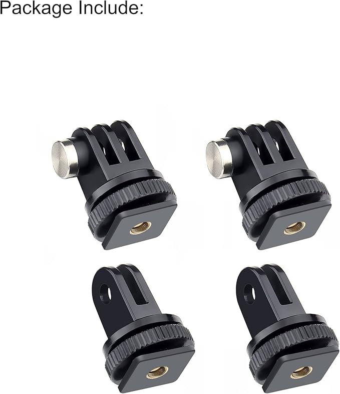 GEPULY 4 Pack Cold Shoe Mount Adapters,1/4" Thread Hole Cold Shoe Bracket,for GoPro Hero 13 12 11 10 9 8 7 6 5 4, Action Cameras DSLR Camera Cage Microphone LED Light Selfie Stick Monopod
