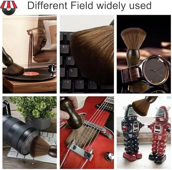 Vinyl Record Cleaning Brush, Anti-Static Soft Bristles, Wood Handle；LP Cleaning Brush Vinyl Record Cleaner, Anti-Static Soft Vinyl Record Cleaning Brush, Phono Record Dust Remover Brush