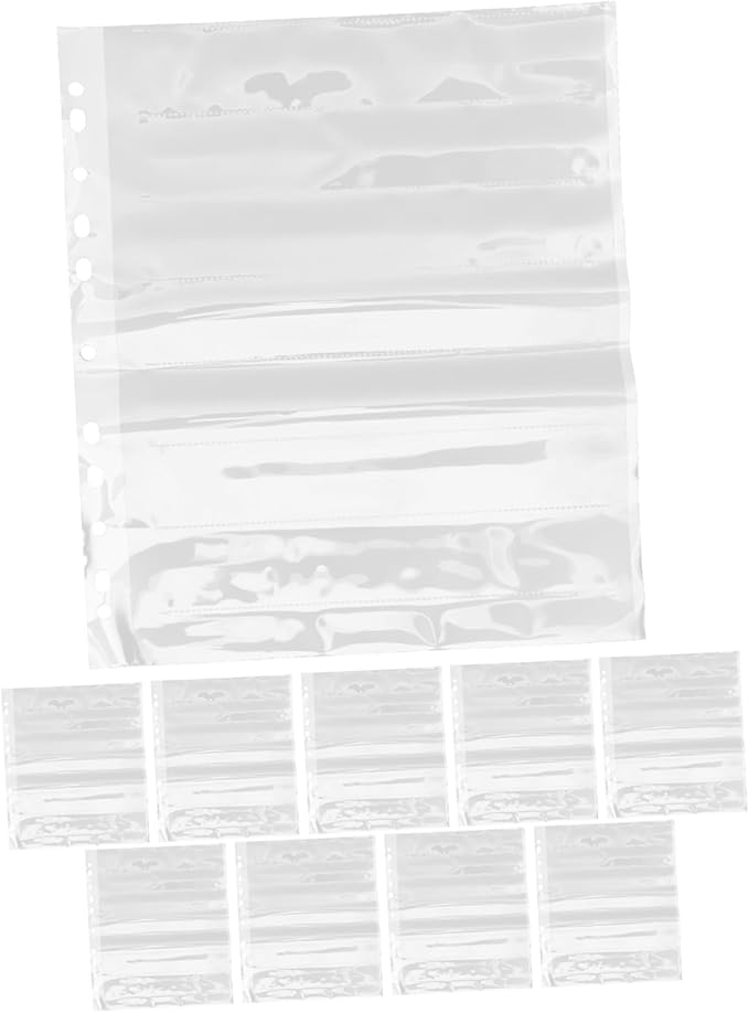 jojofuny 10Pcs Negative Sleeves Set Durable Document Pouch for Organizing Film Storage Fits All Binders for Archival Photo Holders