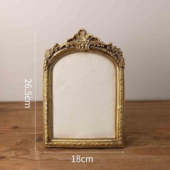 10.4"*7" gold Jewelry Display Stand Photo Frame, Resin Vintage Earring Stand, Velvet Necklace Storage Stand, Elegant Decoration for Jewelry and Collectibles-1pack