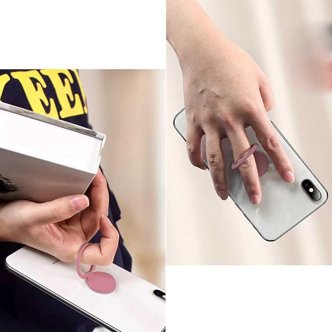 TENOC Phone Grip Sticky 360° Rotation Universal Stand Finger Ring Holder Slim Kickstand for Cell Phone Case, Red