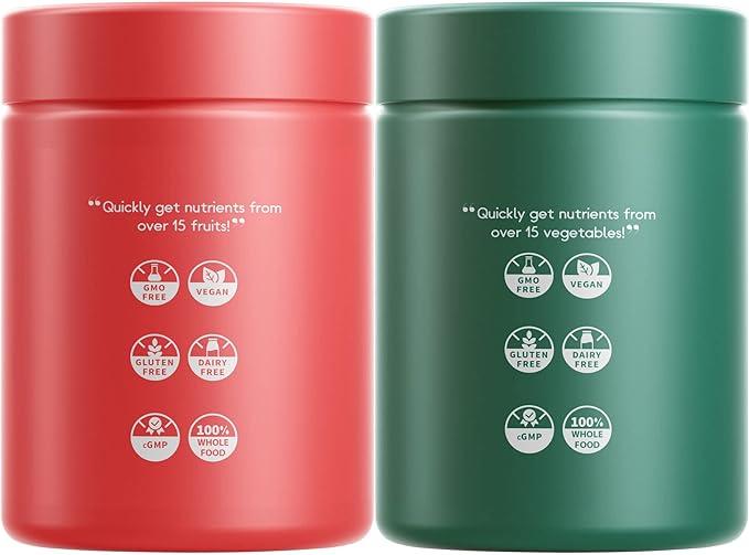 Codeage InstantFood Easy Veggies + Fast Fruits Bundle – Vegetable & Fruit Blend Capsule Supplement – Plant-Based Phytonutrient Formula – Vegan, Non-GMO – 180 Capsules