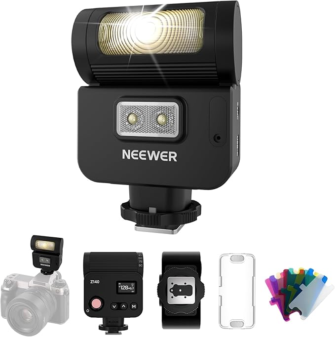 NEEWER Z140 16Ws Mini Camera Flash Light, GN15 1200mAh/1200 Full Power Flashes/1.2s Recycle/6200±200K, Manual 1/128-1/1 Power & S1/S2 Mode, Speedlite Compatible with Canon Nikon Sony Fujifilm Cameras