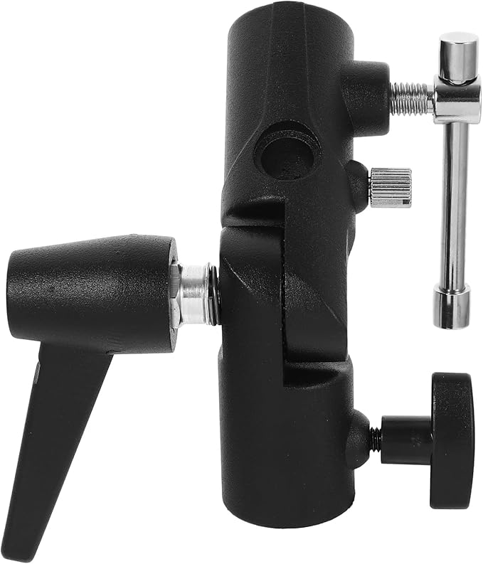 NOLITOY Aluminum Alloy Dual Flash Mount Photography Bracket Stand with Umbrella Holder Compatible with Off-Camera Tripods Sturdy H-Type Flash Lamp Holder for Professional Studio