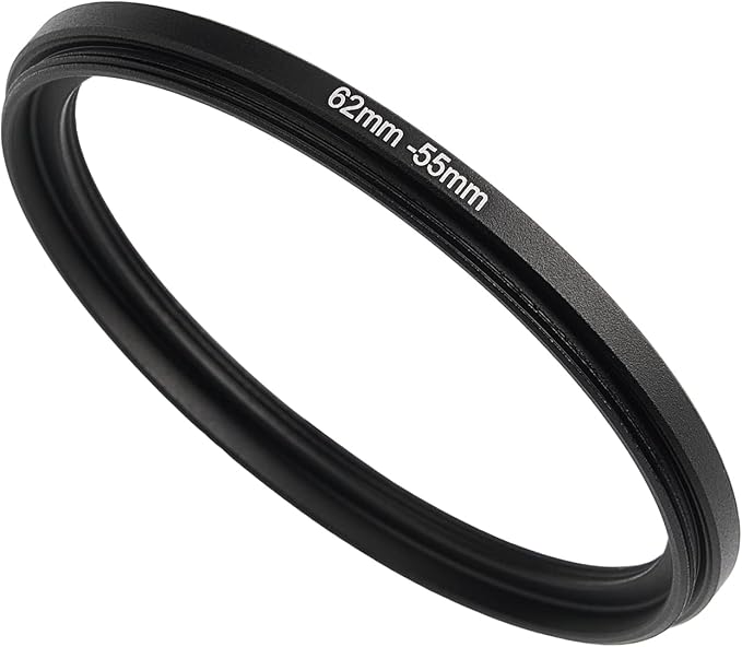 62mm to 55mm Step Down Ring Filter Adapter Applicable to All Brands of UV ND CPL Filter (62mm-55mm)