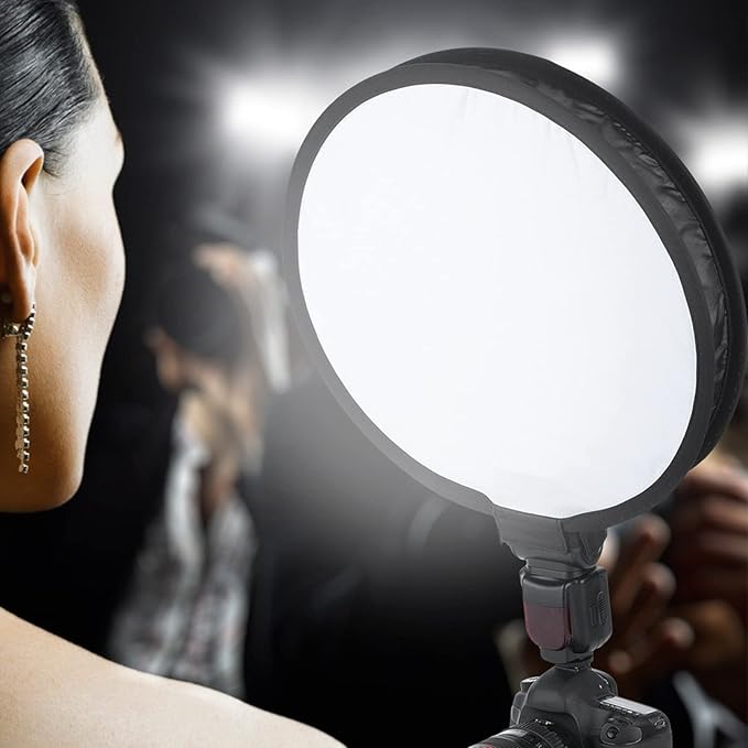 Softbox Diffuser, Portable Foldable Round Soft Box Camera Flash Light Diffuser for Photo Studio Photography