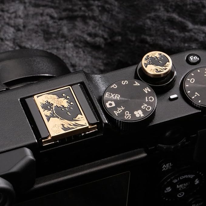 DBZZ Camera hot Shoe Cover and Shutter Buttons Soft Shutter Release Button - Compatible with Fuji xt5 xt50 xt30 xt200 xt100 xpro2 xpro3 (fsh bass Set)
