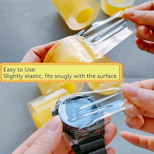 3cm Transparent PVC Protective Film Anti-Static Watch Film Tape, DIY Screen Protective Cover Film, Clear Plastic Wrap Tape to Prevent Scratches, Dust, and Fingerprints
