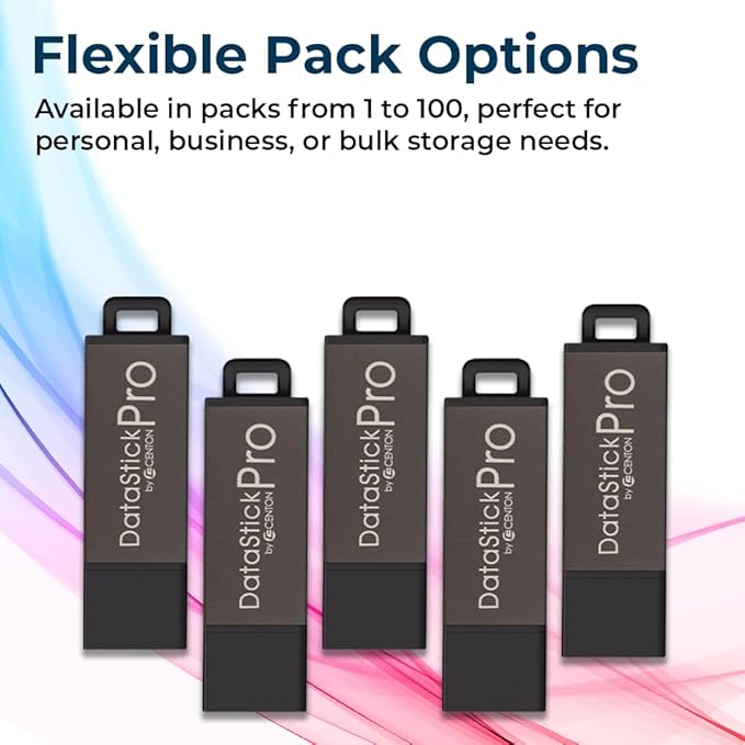 Centon DataStick Pro USB 2.0 Flash Drive 4GB x 5, Grey