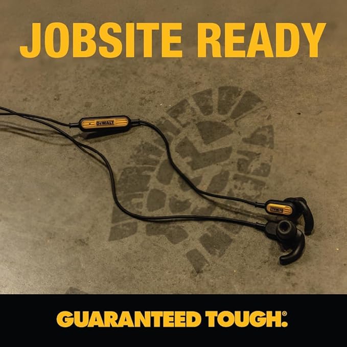 DEWALT Heavy Duty Jobsite USB C Headphones for iPad/iPhone 17/16/15 Pro Max, Corded Type C Earphones USBC Ear Buds Wired w/Microphone Volume Control Module, Compatible w/MacBook Samsung S23 Ultra