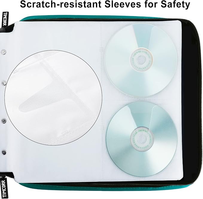 CD Case DVD Holder Storage: 160 Capacity DVD Cases Organizer Portable Wallet Storage - CD Plastic Protective Carrying Binder for Home Travel (Green)
