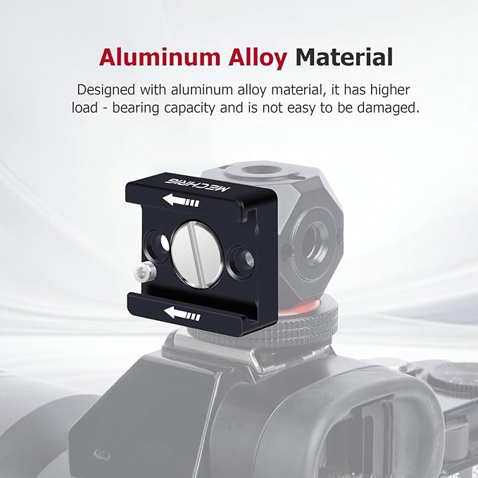 Cold Shoe Mount with 3/8 Screw for Heavy-Duty Camera Cage, Universal Aluminum Alloy Adapter for Monitor, LED Light, DSLR, Sony Canon Nikon – Anti-Slip Quick Release(62031B)