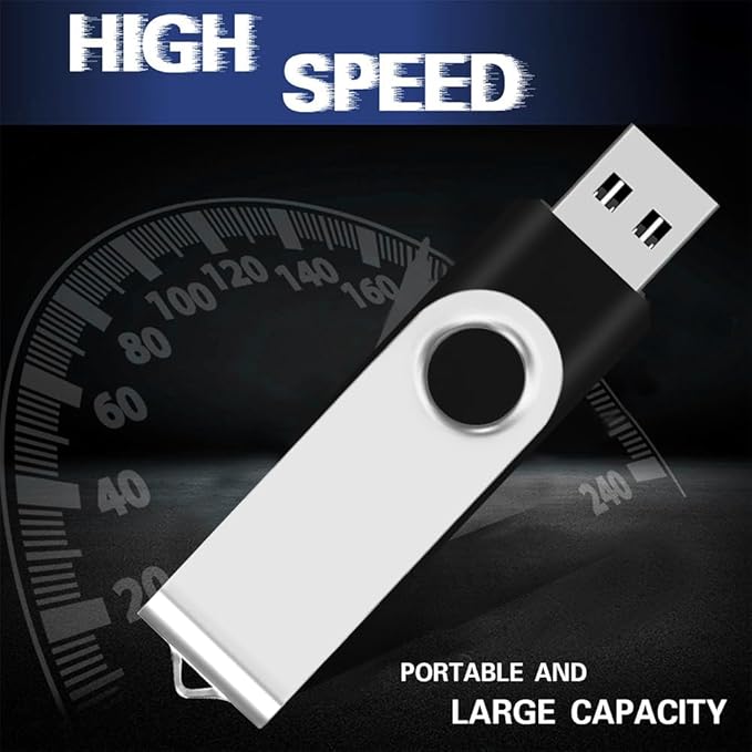 EASTBULL 50 Pack 4GB Bulk Flash Drive USB 2.0 4GB Flash Drives Pack Thumb Drives Bulk Swivel Bulk USB Drives, Black