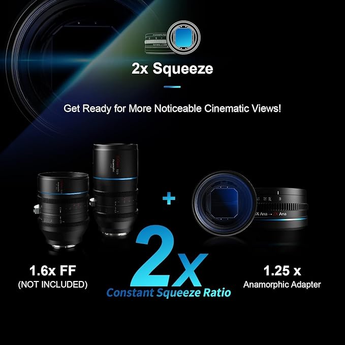 SIRUI T2.9 1.25X Anamorphic Adapter with 82mm Rear Thread only for SIRUI Venus Series Lenses