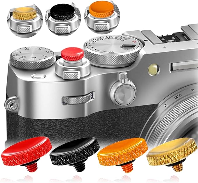 4Pack Camear Soft Shutter Button Metal Brass Knurled Camera Shutter Release Button (Multi-Colors)