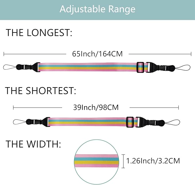 Adjustable Shoulder Strap:Comfortable iPad Strap Nylon Neck Lanyard for iPad/Samsung Tablet Case,Camera Binocular Crossbody Laptop Luggage Bag (Rainbow A)