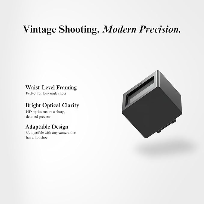 Retropia Optical Waist Level Viewfinder | Universal Compatibility for Glare-Free, Bright Clarity, Low-Angle Shots | Premium & Tool-Free for Standard Hot Shoe Mounts