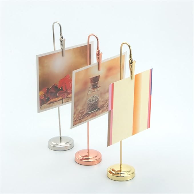 Photo Holder with Clips Note Place Card Photo Stand Memo Clips Place for Cards Name Memo Clip Postcard for Cards
