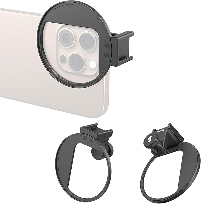 SMALLRIG Universal 67mm Magnetic Filter Adapter for Smartphones, for iPhone 16 / S24 Ultra/for Vivo X100 & 67mm Filters, with Cold Shoe Mount/Threaded Adapter, Anti-Scratch Filter Clamp - 5171