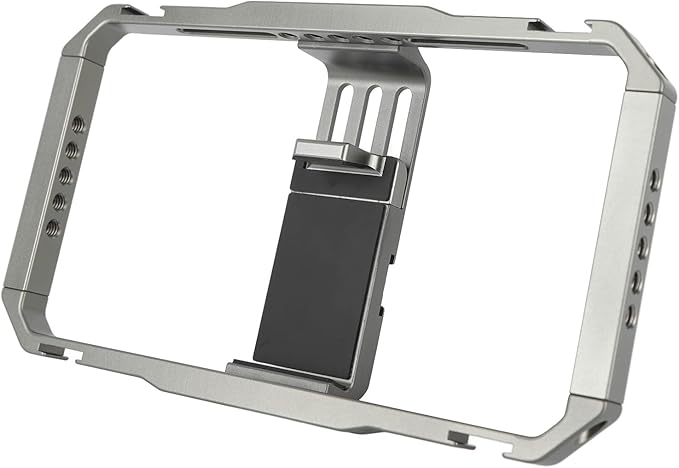 Smartphone Video Rig Camera Cage, Handheld Phone Stabilizer for Video Recording, Aluminum Alloy Stabilizer Grip with Adjustable Bracket and Multi Expansion Mounts, Vlogging