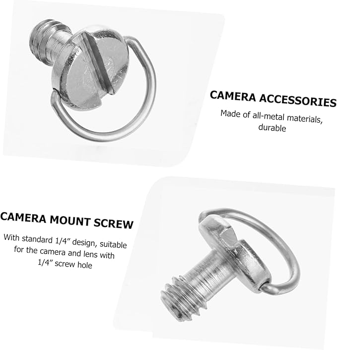 jojofuny 6pcs Camera Mounting Screw Tripod Mount Adapter for D-Ring Quick Release Plate