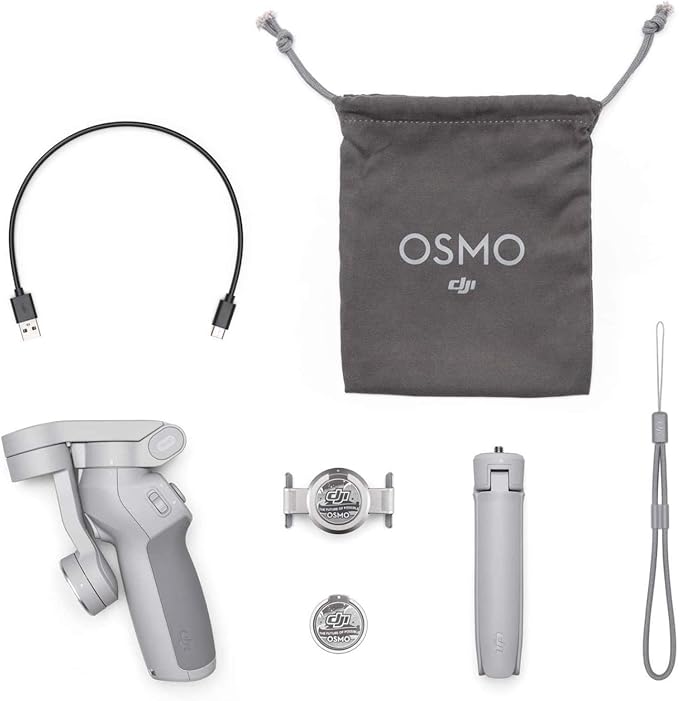 DJI OM 4 - Handheld 3-Axis Smartphone Gimbal Stabilizer with Grip, Tripod, Gimbal Stabilizer Ideal for Vlogging, YouTube, Live Video, Phone Stabilizer Compatible with iPhone and Android