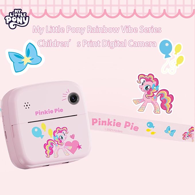 My Little Pony Rainbow Series Children Print Camera, Polaroid Camera for Kids, Kids Camera Instant Print,3 Year Old Girl Gifts,Pinkie Pie