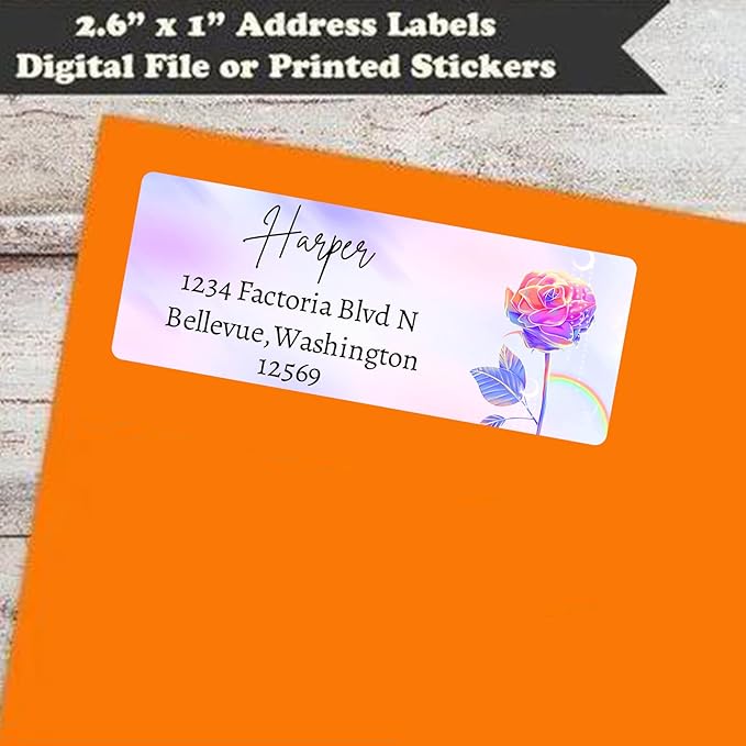 LINMAGCO Personalized Return Address Labels Gold 500 Pcs Mail Labels for Envelopes Weddings Self Adhesive Rectangle Elegant Name Stickers……