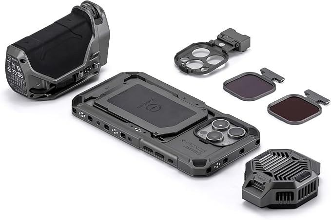 Tilta Khronos Advanced Kit Compatible with iPhone 15 Pro Max - Space Gray | Phone Case, Cooling Fan, ND Filter, PD Focus Handle
