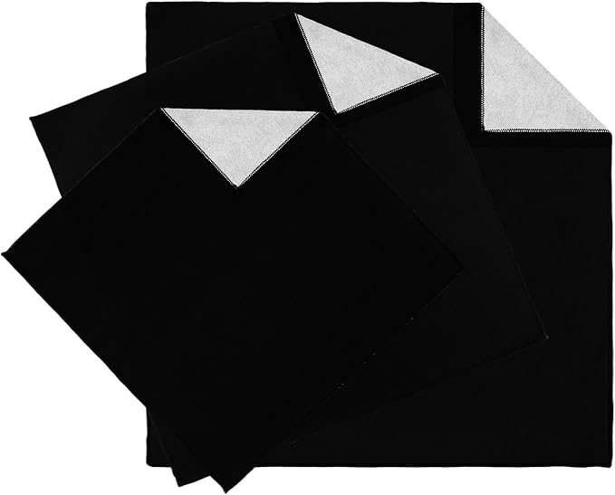 3pcs Pack Camera wrap, Protective Wrap, Magic Self-Adhesive Cloth, Anti-scratch Lens Camera Wrap, Folding, Washable, Lens pouches, Soft cloth with a sticky for camera Black