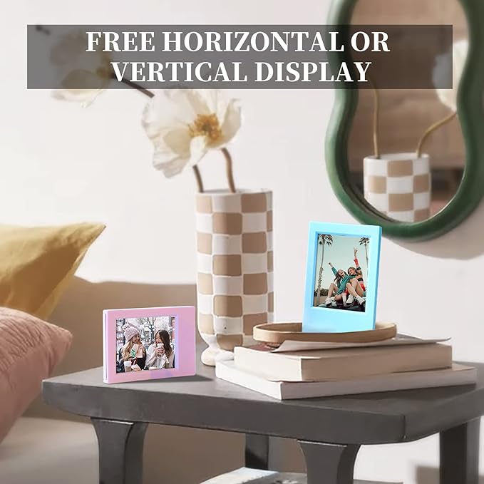 WOGOZAN 2x3 Mini Picture Frame for Fujifilm Instax Mini 12/11/99/41/40/SE/EVO Classic Polaroid Frames 2.15x3.4 Inches Photo Wallet Sized Picture Frame with Protective Film (Colorful) (5 Pack)