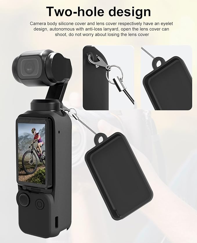 PULUZ Pocket 3 Silicone Cover, Soft Protective Case Compatible with DJI Osmo Pocket 3, Lens Protector Screen Protector Grip Cover Accessories(Black)