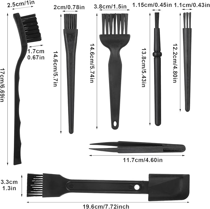 7pcs Mini Keyboard Cleaning Kit, Ymapinc Anti Static Keyboard Brush/Dust Brush, Small Cleaning Brushes for Tight Spaces/Thin Brush for Electronics, Computer, Laptop, Camera, Motherboard & Small Parts