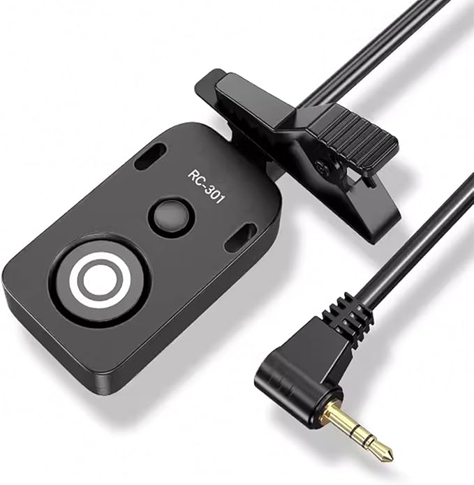 RC301-2.5mm 11.8in RS-60E3 Remote Switch Shutter Release Cord for Canon EOS Rebel T6 T7 T5 EOS R50V R6 Mark III II R6 R7 R8 R10 R100 RP T8i T7i T6s T6i T5i T4i SL3 SL2 90D 80D 70D 77D M5 M6