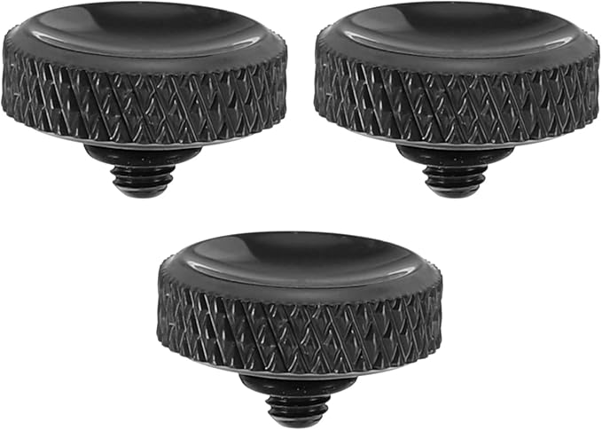 PATIKIL Camera Shutter Button, 3 Pack Soft Shutter Release Button Pure Copper Camera Button Carved Suitable for Nikon for Fujifilm for Leica DSLR/SLR Camera, Black