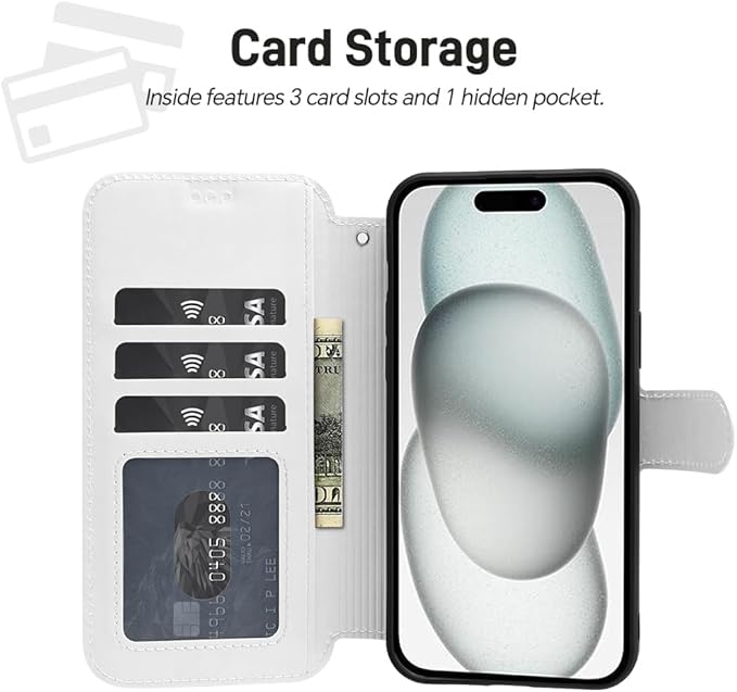 Skeleton Ribcage Bone Flip Leather Phone Case Compatible with iPhone 15/15 Plus/15 Pro/15 Pro Max