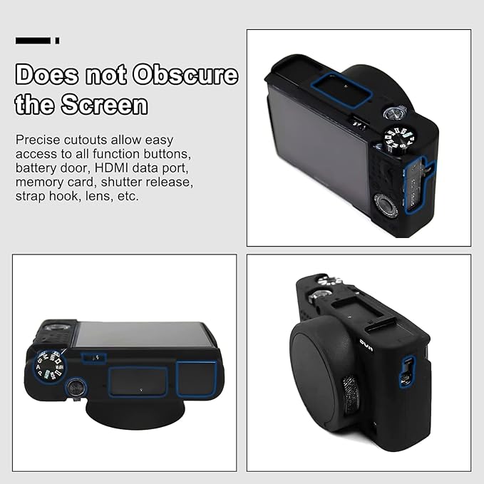 Easy Hood Camera Case for Sony RX100 VII, Soft Silicone Protective Cover Protector Skin Removable Lens Cover for Sony DSC-RX100 VII DSC-RX100M7 Digital Camera (Black)