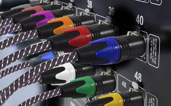 XLR Cables Braided 25ft 10 Packs - Premium Microphone Cable XLR Male to Female Patch Cables