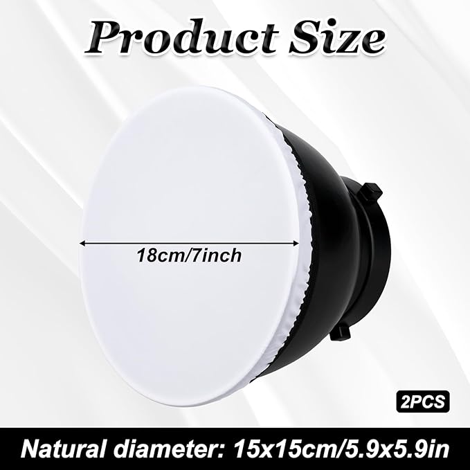 4 Pcs Light Diffuser Sock, 7"/18cm Diffuser Lamp Cover White Soft Lampshade Reflector Lamp Sock for Studio Strobe Reflectors Ring Light Flash Lights Standard Reflector