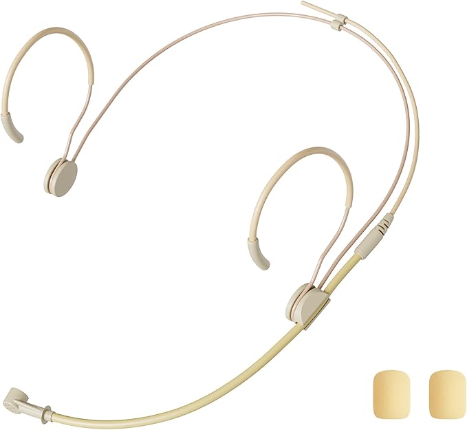 J K MIC-J 069 Earhook Headworn Headset Unidirectional Microphone Compatible with AKG Samson Wireless Microphone System - Mini XLR TA3F Plug
