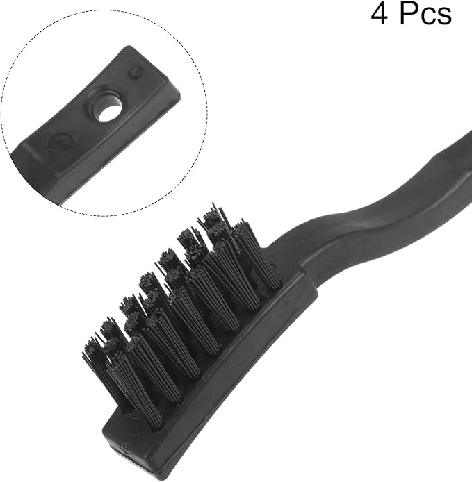 uxcell 4 Pcs Anti Static ESD Brush Portable Plastic Handle Nylon Lab Cleaning Brushes for Electronics Keyboard PCB BGA Repair Soldering, 15x30mm Bristles