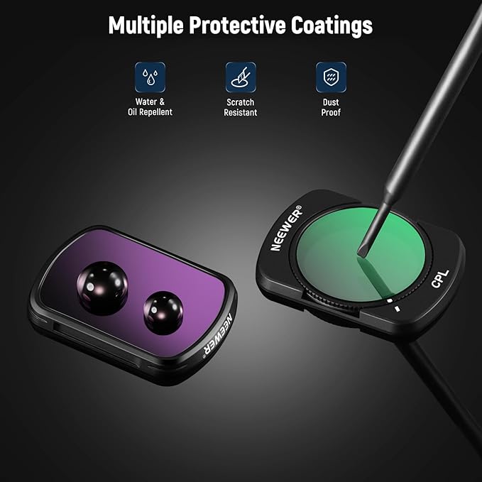 NEEWER Magnetic ND CPL UV Filter Set and 0.75X Wide Angle Lens Compatible with DJI OSMO Pocket 3 Creator Combo
