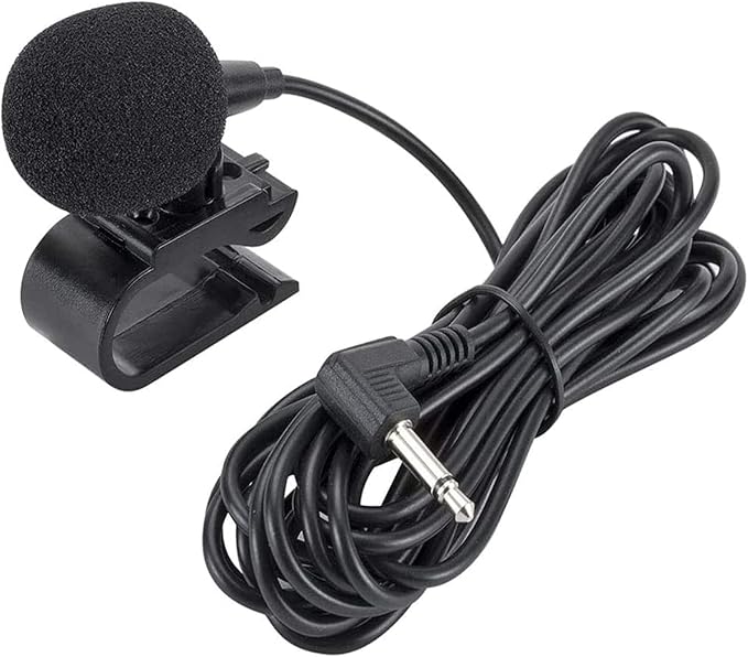 3.5mm Car Microphone, Mic for Car Vehicle Head Unit GPS DVD Enabled Stereo Audio Radio Assembly Mic with 3m Cable, Plug and Play