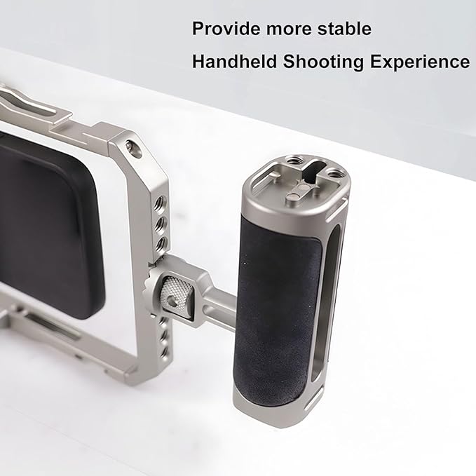 Fabater Universal Aluminum Phone Cage, Smartphone Video Rig with 360 Rotation Dual Handles for Phones 64mm to 91mm Wide, Phone Stabilizer for Vlogging/Video