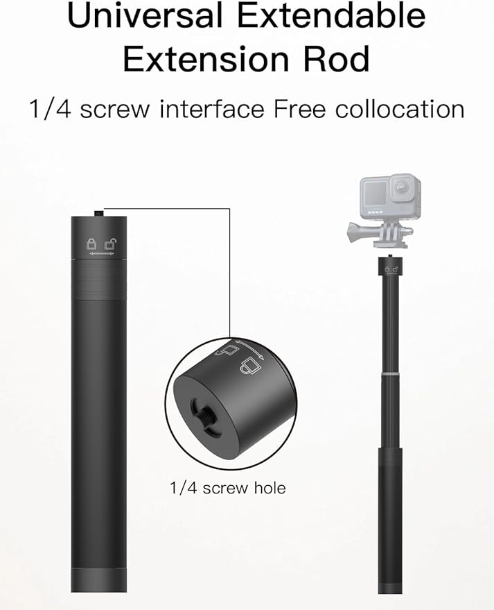 AOCHUAN 3-Axis Gimbal Stabilizer for Smartphone Smart XPro Black & B20 Storage Bag & E10 Extension Rod