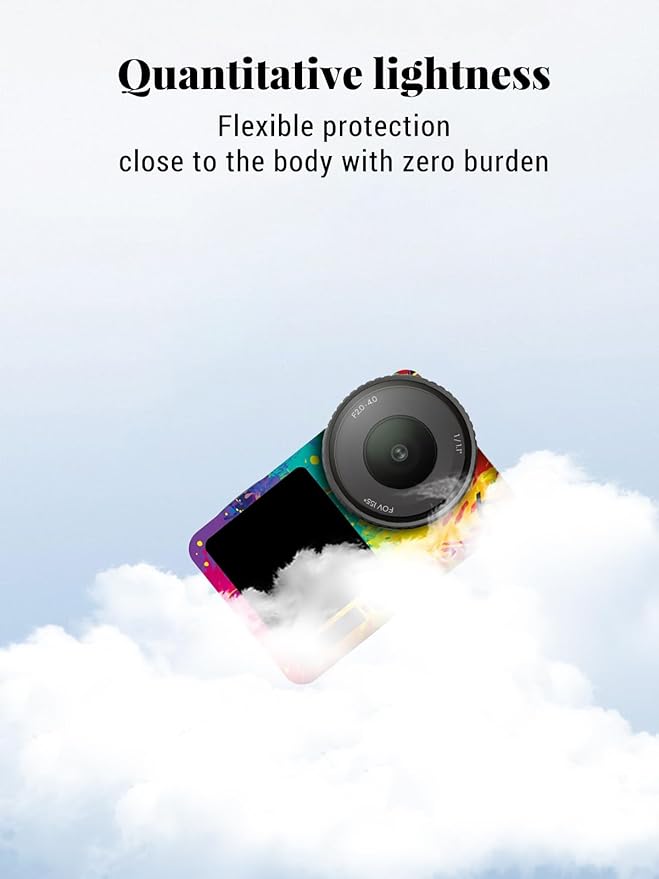 ZBAGUG for DJI Action 6 Skin Full Body Wrap, Anti-Scratch Waterproof Protective Sticker, Full Coverage Action Cam Wrap, for DJI Action 6 Accessories, Watercolor